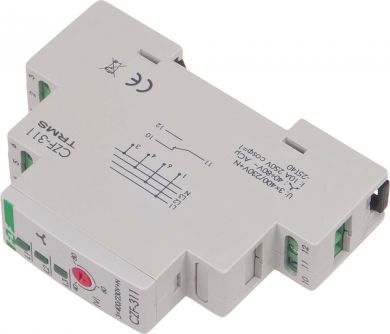 F&F Phase control relay, 3x400V+N, 10A, 1xNO/NC, 40÷80 V CZF-311-TRMS | Elektrika.lv