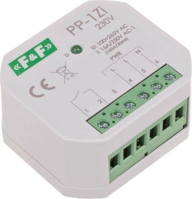 F&F Elektromagnētiskais relejs, 100÷265 V AC, 16 A (160 A/20 ms), 1xNO, PP-1Z-LED PP-1Z-LED-230V | Elektrika.lv