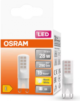 LEDVANCE LED Bulb PIN 28 2.6W G9 2700K 290lm ND 4058075757967 | Elektrika.lv