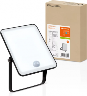 LEDVANCE LED Floodlight Essential Sensor 1800lm 6500K 20W IP65 300mm cable CE 4058075768291 | Elektrika.lv