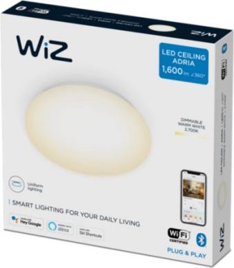 WiZ Ceiling luminaire Adria WiZ, 17W, RD, 2700K Dim, 1600Lm, IP20, white 929002685301 | Elektrika.lv