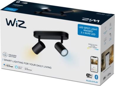 WiZ Ceiling spotlight IMAGEO WiZ Spots 2x5W, 2700-6500K, TW, 690Lm, IP20, black 929002658501 | Elektrika.lv