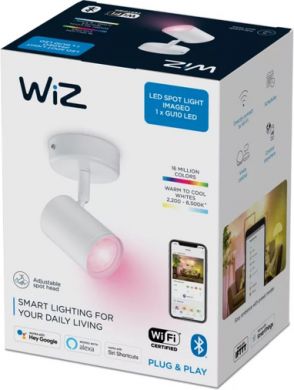 WiZ Потолочый светильник IMAGEO WiZ Spots 1x5W, 2200-6500K (RGB), 345Lm, IP20, черный 929002658701 | Elektrika.lv
