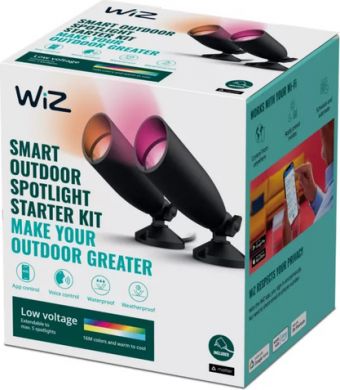 WiZ Ārtelpu gaismeklis, Starter kit, 10W, 2700-5000(RGB), 540Lm, IP65, melns 929003258301 | Elektrika.lv