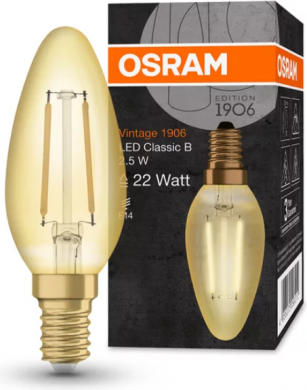 LEDVANCE LED Bulb Vintage 1906 CLAS B 22 2.5W E14 2400K 220lm ND 4058075293212 | Elektrika.lv