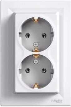 Schneider Electric 2 set socket outlet with frame white Asfora EPH9900121 | Elektrika.lv