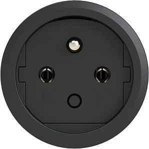 PCE Rubber socket outlet 250V AC, 3x16A (2P+E), IP54, TPE/PA6, Taurus2, with cap, black/red 2411-SR | Elektrika.lv