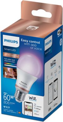 WiZ WiZ Smart LED bulb 8W (60W), A60, E27, 2200-6500K (RGB), 922-965, 806Lm, 1PF/6 929002383621 | Elektrika.lv