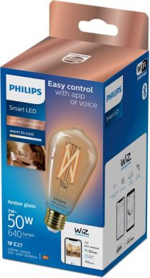 WiZ WiZ Viedā LED spuldze 7W(50W), ST64, E27, 2000-5000K (RGB), 920-950, 640Lm, 1PF/6 929003018721 | Elektrika.lv