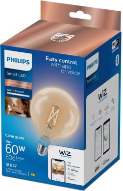 WiZ WiZ Smart LED bulb 7W(60W), G125, E27, 2700-6500 (RGB), 927-965, 806Lm, 1PF/6 929003017821 | Elektrika.lv