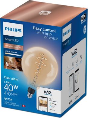 WiZ WiZ Smart LED bulb 6.7W(40W), G200, E27, 2700-6500 (RGB), 927-965, 470Lm, 1CT/2 929003018021 | Elektrika.lv