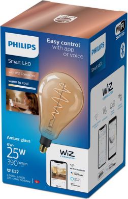 WiZ WiZ Viedā LED spuldze 6W(25W), PS160, E27, 2000-5000K (RGB), 920-950, 390Lm, 1CT/2 929003018521 | Elektrika.lv