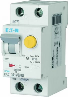 EATON 1P+N 16A 30mA B, type A Residual-current circuit breaker with overload protection (RCBO) PFL7-16/1N/B/003-A-DE 263535 | Elektrika.lv