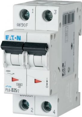 EATON PL6-B25/2 Automātslēdzis 2P B 25A 286557 | Elektrika.lv