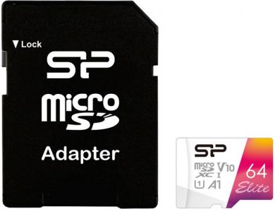 Silicon Power Silicon Power | microSDHC UHS-I Memory Card | Elite | 64 GB | microSDHC/SDXC | Flash memory class 10 SP064GBSTXBV1V20SP