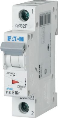 EATON PL6-B16/1 Miniature Circuit Breaker 16A 1P B 286521 | Elektrika.lv