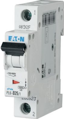 EATON PL6-B25/1 Miniature Circuit Breaker 25A 1P B 286523 | Elektrika.lv