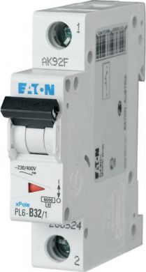 EATON PL6-B32/1 Aвтоматический выключатель 32A 1P B 286524 | Elektrika.lv