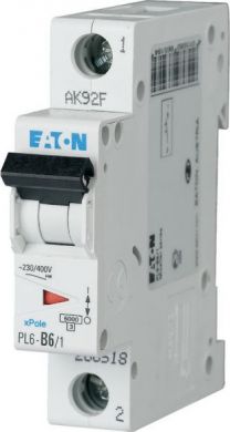 EATON PL6-B6/1 Miniature Circuit Breaker 6A 1P B 286518 | Elektrika.lv