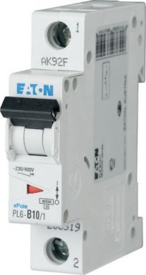 EATON PL6-B10/1 Miniature Circuit Breaker 10A 1P B 286519 | Elektrika.lv