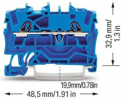 Wago Jointing DIN clamp TOPJOB S 2002-1204 0,25-4mm² blue (N) 2002-1204 | Elektrika.lv