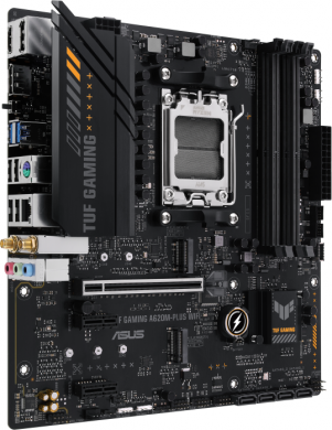Asus Asus | TUF GAMING A620M-PLUS WIFI | Processor family AMD | Processor socket AM5 | DDR5 DIMM | Memory slots 4 | Supported hard disk drive interfaces 	SATA, M.2 | Number of SATA connectors 4 | Chipset AMD A620 | Micro-ATX 90MB1F00-M0EAY0