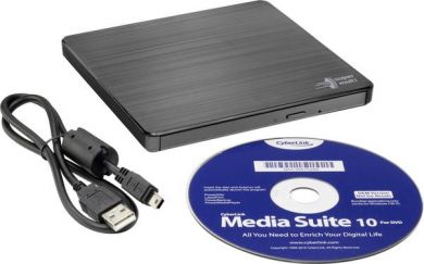  H.L Data Storage | Ultra Slim Portable DVD-Writer | GP60NB60 | Interface USB 2.0 | DVD±R/RW | CD read speed 24 x | CD write speed 24 x | Black | Desktop/Notebook GP60NB60.AUAE12B