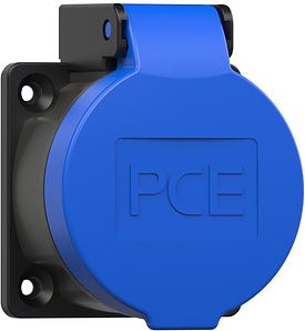 PCE Kontaktligzda swiss standard T13 10A IP55, zila 1313-0bc | Elektrika.lv