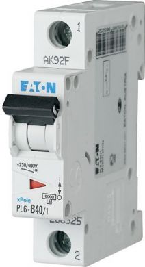 EATON PL6-C40/1 Miniature Circuit Breaker 40A 1P C 286537 | Elektrika.lv