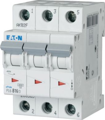 EATON PL6-B16/3 Miniature Circuit Breaker 16A 3P B 286589 | Elektrika.lv