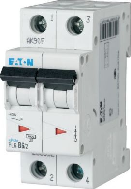 EATON PL6-C6/2 Miniature Circuit Breaker 6A 2P C 286564 | Elektrika.lv