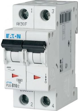 EATON PL6-B10/2 Miniature circuit breaker 10A 2P B 286553 | Elektrika.lv