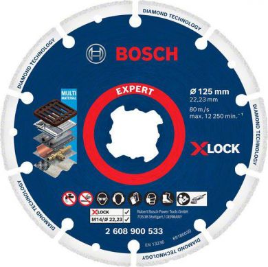 BOSCH Dimanta griešanas disks X-LOCK 125mm 2608900533 | Elektrika.lv