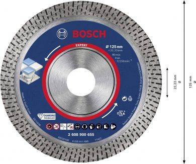 BOSCH Diamond cutting disk HardCeramic 125x22.23x1.4 2608900655 | Elektrika.lv