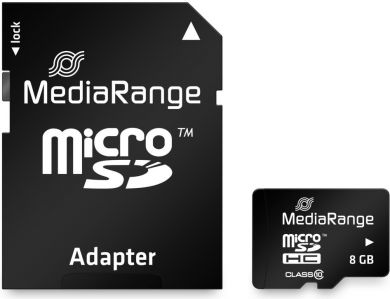  MEMORY MICRO SDHC 8GB C10/W/ADAPTER MR957 MEDIARANGE MR957 | Elektrika.lv