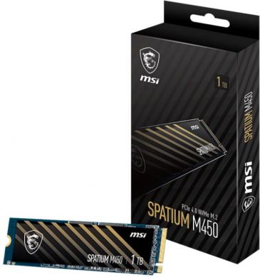 MSI SSD MSI SPATIUM M450 1TB M.2 PCIe Gen4 NVMe 3D NAND Write speed 2400 MBytes/sec Read speed 3400 MBytes/sec 2.15mm TBW 350 TB MTBF 1500000 hours S78-440L0M0-P83 S78-440L0M0-P83 | Elektrika.lv