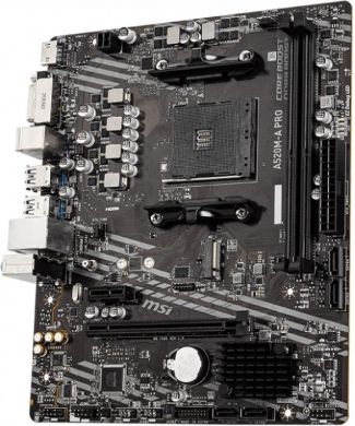 MSI Mainboard MSI AMD A520 SAM4 MicroATX 1xPCI-Express 3.0 1x 1xPCI-Express 3.0 16x 1xM.2 Memory DDR4 Memory slots 2 1xDVI 1xHDMI 2xAudio-Out 2xUSB 2.0 4xUSB 3.2 1xRJ45 A520M-APRO A520M-APRO | Elektrika.lv