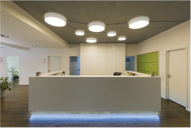 SLV MEDO® PRO 30, wall- and ceiling-mounted light, round, 3000/4000K, 10W, DALI, Touch, 70°, UGR&lt;19, DC, white 1006412 | Elektrika.lv