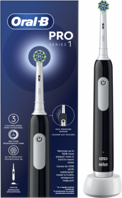 Oral-B Oral-B | Pro Series 1 Cross Action | Electric Toothbrush | Rechargeable | For adults | Black | Number of brush heads included 1 | Number of teeth brushing modes 3 PRO1 BLACK