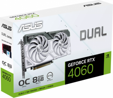 Asus Asus | DUAL-RTX4060-O8G-WHITE | NVIDIA | 8 GB | GeForce RTX 4060 | GDDR6 | HDMI ports quantity 1 | PCI Express 4.0 | Memory clock speed 17000 MHz 90YV0JC2-M0NA00