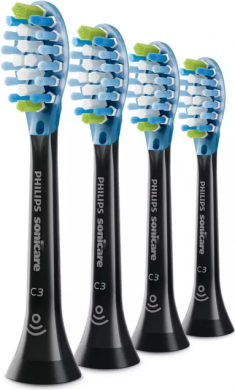 Philips Насадки для зубных щеток Sonicare C3 Premium Plaque, Для взрослых и детей, 4 шт., черый HX9044/33 | Elektrika.lv