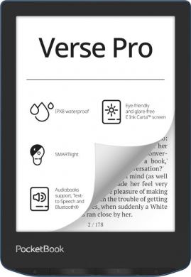  E-Reader POCKETBOOK Verse Pro 6" 1072x1448 1xUSB-C Wireless LAN Bluetooth Azure PB634-A-WW PB634-A-WW | Elektrika.lv