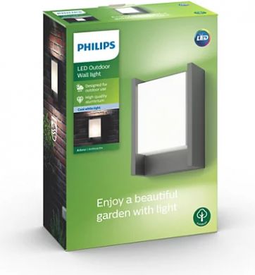 Philips Sienas gaismeklis LED Arbour 1x6W MASSIVE 600lm antracīts 915005193801 | Elektrika.lv