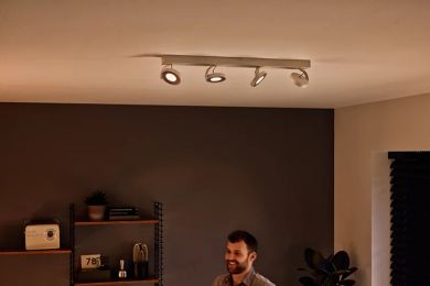 Philips Quadruple ceiling spotlight LED CLOCKWORK bar/tube white 4x4.5W SELV 18W 2700K 2000Lm IP20 915005306101 | Elektrika.lv