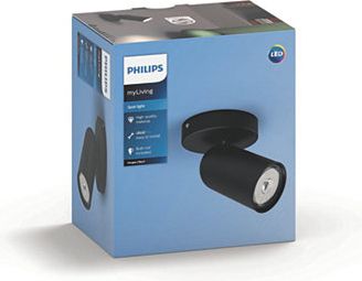 Philips Luminaire PONGEE 1xNW 230V GU10 5.5W IP20 50581/30/PN Black 915005530701 | Elektrika.lv
