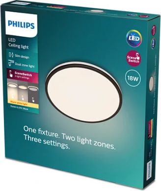 Philips Потолочный светильник LED Ozziet CL570 SS RD 18W 2700K 1800lm HV 06 Черный 929003196201 | Elektrika.lv