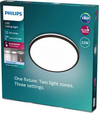 Philips Luminaire LED Ozziet CL570 SS RD 22W 4000K 2500lm HV 06 Black 929003196801 | Elektrika.lv