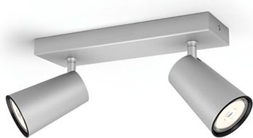 Philips Dubultais griestu gaismeklis PAISLEY bar/tube aluminium 2x5.5 NW 230V 11W IP20 915005529401 | Elektrika.lv