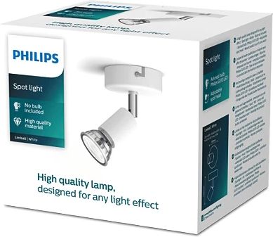 Philips Ceiling luminaire Limbali 1x50W GU10 IP20 230V Matt Chrome 915005221601 | Elektrika.lv