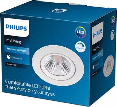 Philips Iebūvējams gaismeklis SPARKLE SL261 RD 070 5.5W 2700K 350lm HV R Balts, aptumšots 929002374220 | Elektrika.lv